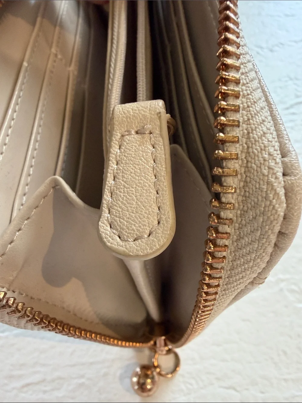 Lauren Conrad Neutral Laser-Cut Leather Zip Wallet - Women